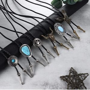 New set of 6 western leather 39.5" bolo ties